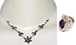Valentine Jewelry Silver Amethyst Necklace Ring Sets