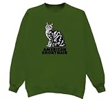 American Shorthair - Sweatshirt T-Shirt, Forest Green, Large
