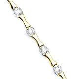 Gold Plated Sterling Silver 1/4 ct. Cubic Zirconia Line Bracelet