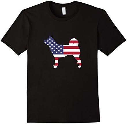 Men's Akita Dog American Flag 4th Of July Patriotic T-shirt Gift 2XL Black