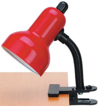 LAMPS BEAUTIFUL Contemporary Office Task Study Clip On Gooseneck Light by Litesource--Red