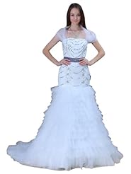 Strapless Mermaid Beaded Tulle Prom Dress 