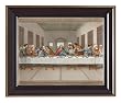 The Last Supper in Gloss Walnut Wood Frame with Gold Trim, 10.75" x 12.75" - MADE IN ITALY
