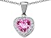 Original Star K(tm) 8mm Heart Shape Lab Created Pink Sapphire Pendant in .925 Sterling Silver