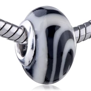Buy Pandora Bead and Bracelet Fit - Dangle Purple Sandal Pattern European Charm Beads by Pugster