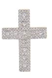 14k White Gold 92 Diamonds Cross Pendant