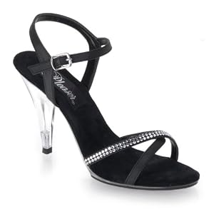 Click here to buy 4 Inch Cute Bridal Shoes Stiletto Heel Ankle Strap Rhinestone Accents Black Satin CLEARANCE.