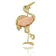 Goldtone and Pink Flamingo with Rhinestone Accents Brooch Pin