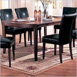 7pc Soho Style Birch & Veneers Dining Table & Leatherette Parson Chairs Set