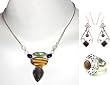 Necklace Earrings Ring Silver Assorted Gemstone Jewelry (nklc031)