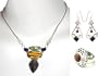 Necklace Earrings Ring Silver Assorted Gemstone Jewelry (nklc031)