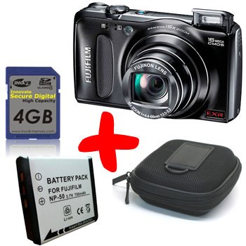 eHome-Bundle: Fuji F500EXR Digitalkamera 4 GB + Akku + Tasche (Fujifilm Finepix F500EXR, 16MP, 24mm-Weitwinkel-15fach optisches Zoomobjektiv, 3 Zoll LCD)