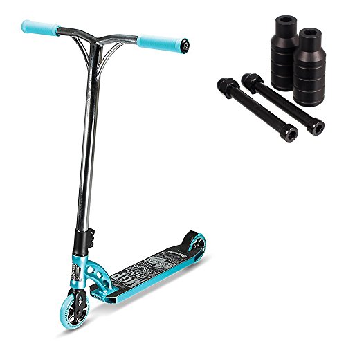 Madd Gear VX6 Team Pro Scooter With Set Of Integrated Extreme Pegs (Teal / Chrome, Scooter with Pegs)