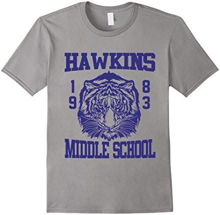 Men's HAWKINS MIDDLE SCHOOL S-tranger Of A T-hings T-Shirt Small Slate