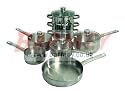 In-Cuisine 8 Piece Stainless Steel with Glass Lid Pan Set PS8G
