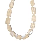 Moonstone Necklace 03 Beaded Rainbow Faceted Fancy Cut Goshenite White Blue Sheen 20