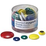 Officemate Magnets, Assorted Sizes and Colors, 30 per Tub (92500)