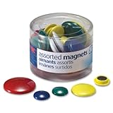 Officemate Magnets, Assorted Sizes and Colors, 30 per Tub (92500)