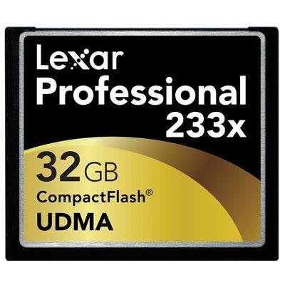 Lexar 32GB Professional 233x CompactFlash Card, Retail Box.