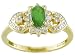 18KT OVER STERLING SILVER .45CT EMERALD WITH .56CTW WHITE TOPAZ RING