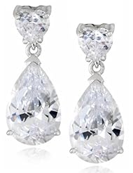 Charles Winston, Pear Cubic Zirconia Dangle Drop Earrings