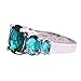 Psiroy 925 Sterling Silver Plated Created Green Topaz Filled 5 Stone Engagement Ring Band Size 8