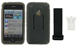 Apple iPhone 3G Smoke Silicone Skin Case Cover Kit with Screen Protector - Belt Clip and Armband (Not Compatible wth 1st Generation iPhone)