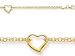 10 Inches 1 Hearts Ankle Bracelet in 14 kt Yellow Gold LIFETIME WARRANTY