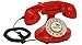 OPIS FunkyFon cable: Rotary dial disc telephone in the sinuous style of the 1920s with modern electronic bell (red)