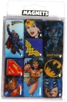 DC Heroes Batman, Superman, and Wonder Woman Masterpiece 9 Piece Magnet Set