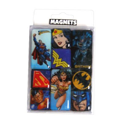 DC Heroes Batman, Superman, and Wonder Woman Masterpiece 9 Piece Magnet Set