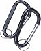 Black Jumbo 80mm Carabiner Set With Key Ring