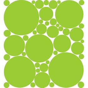 30 Stylin Green Polka Dot Peel & Stick Wall Pops Stickers