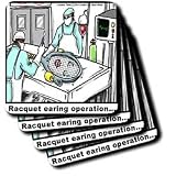 Londons Times Funny Society Cartoons - Racquet Earing Operation - Coasters