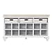 Chelmsford Entryway Storage Bench - Shoe Cubbies w/ Fixed Shelves - White Finish