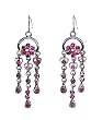 Earrings - E5 - Swarovski Crystal Flower Chandelier ~ Fuchsia