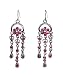 Earrings - E5 - Swarovski Crystal Flower Chandelier ~ Fuchsia