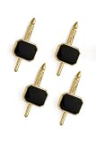 Solid 14k Gold And Onyx Stud Set