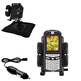 Motorola E398 Auto Bean Bag Dash Holder with Car Charger - Uses Gomadic TipExchange