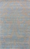 Rugs USA Contemporary Wool Handmade Modern Damask 5 x 8 light blue Area Rug Rugs USA Contemporary Wool Handmade Modern Damask 5 x 8 light blue Area Rug