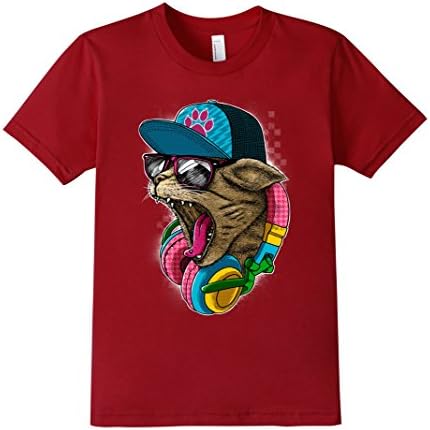 Kids Cool Cat Shirt Youth T Animal Pet Kids Amazing Items Sunglas 8 Cranberry