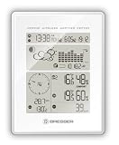 BRESSER Wetterstation WeatherCenter - Wetterstation mit funkgesteuertem Thermo/Hygro-Au&szlig;ensender, Windmesser und Regenmesser