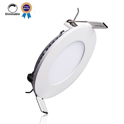 B-right 6W 4-inch Dimmable Ultra-thin Round LED Panel Light, 400lm, 40W Incandescent Equivalent, 4000K Neutral White, LED Recessed Ceiling Lights for Home, Office, Commercial Lighting