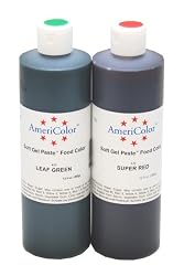 Americolor 1 LEAF GREEN AND SUPER RED 13.5 OUNCE SOFT GEL PASTE