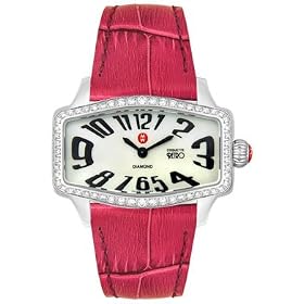 WoMens Coquette Diamond Hot Pink Leather by Michele
