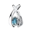 14K White Gold Aquamarine and Diamond Pendant