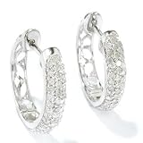 14K White Gold 0.50ct Diamond Hoop Earrings
