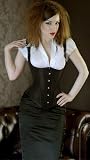 Sexy Black Satin Steel Boned Underbust Waistcoat Corset with img