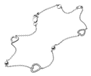 Damen-Armband 9 Karat (375) Weißgold Diamant 205 mm B1118W