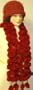 Three Strand Dark Brown Color Luxurious Rabbit Fur Scarf Offered in Combination with Hand Crocheted Dark Brown Chenille and Gimp Beret